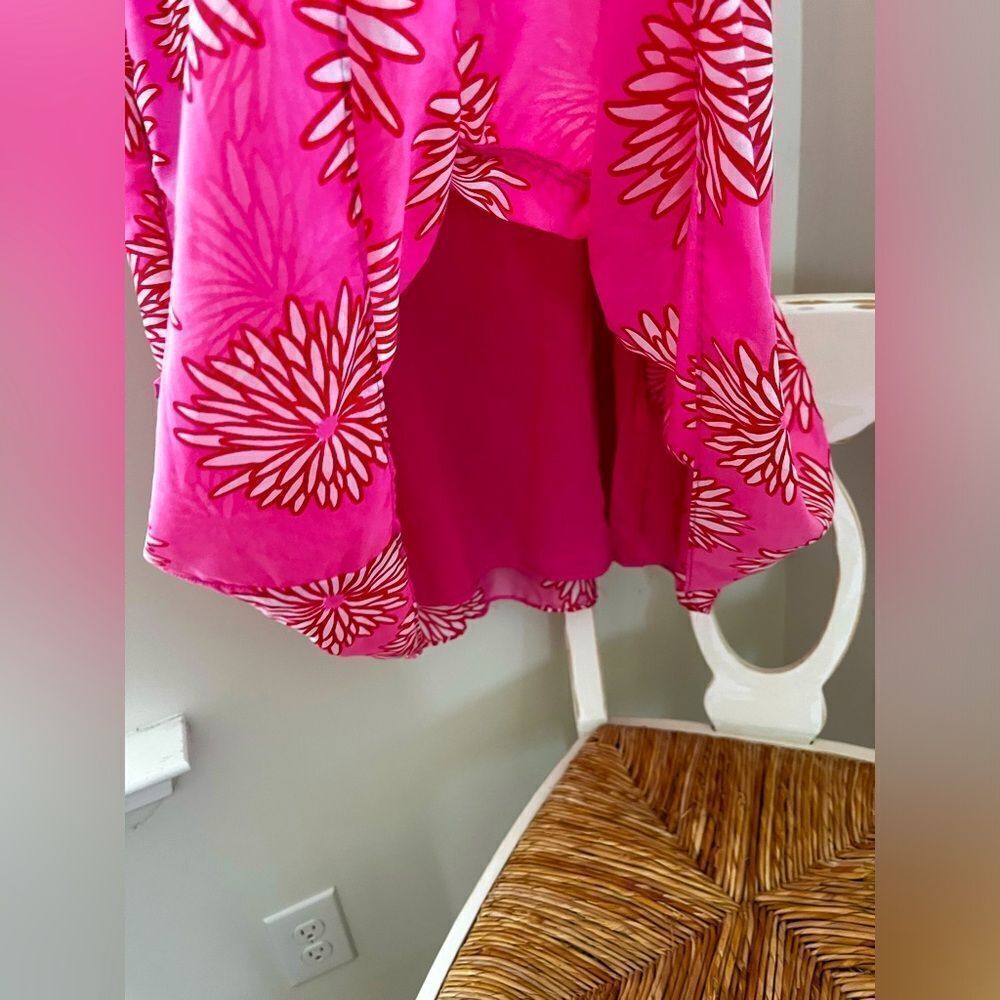 J.Marie Pink Sleeveless ruffle Dress with Floral Pattern; Size XS. Like New!! - Picture 5 of 8